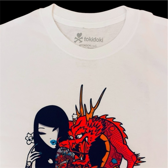 NEW Tokidoki Men’s X-Large Shirt Sexy Asian Tattoo Girl Japanese Dragon Tee NWT - Picture 3 of 3